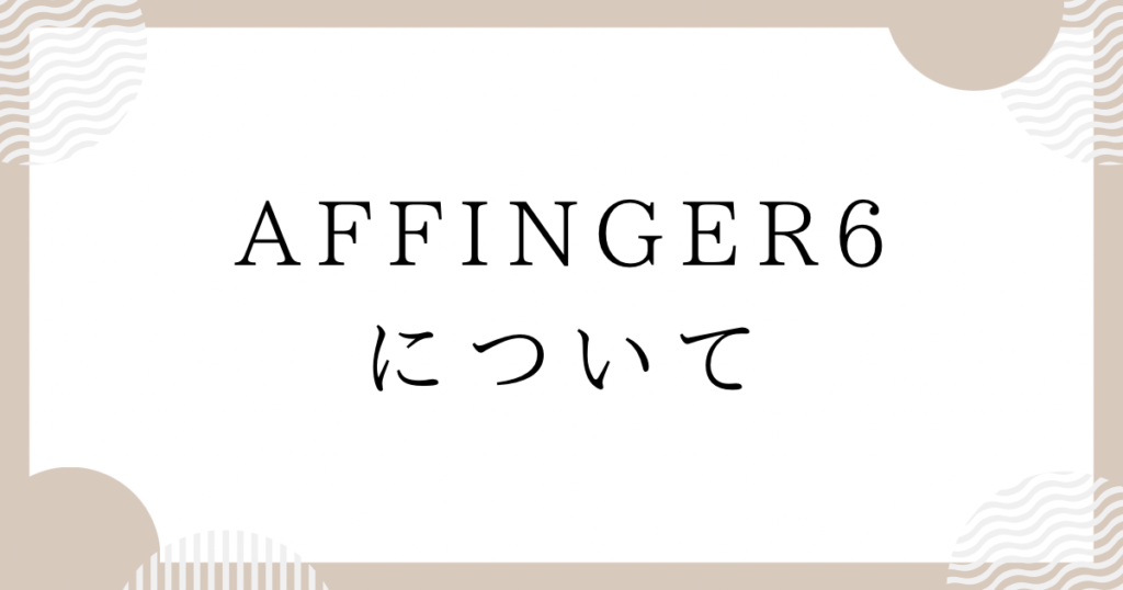 AFFINGER6について