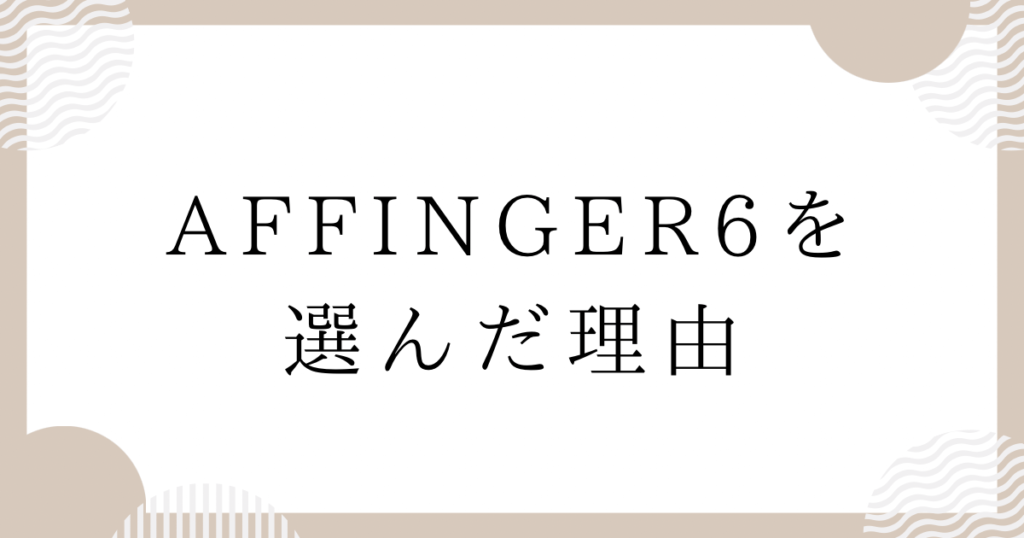 AFFINGER6を選んだ理由